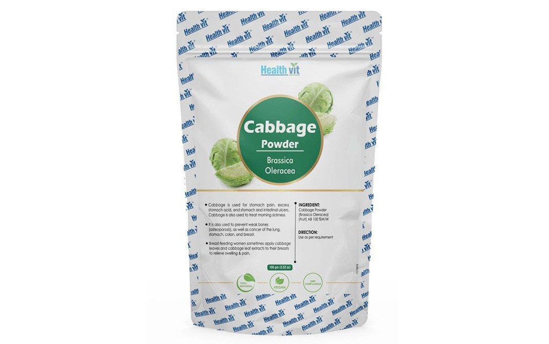 Health Vit Cabbage Powder (Brassica Oleracea)   Pack  100 grams